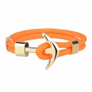 Anchor Bracelets | Mens Orange Gold Anchor Bracelet Anchor Bracelets Anchor Bracelets