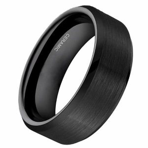 Band Rings | Mens Black Ceramic Ring Band Rings Band Rings