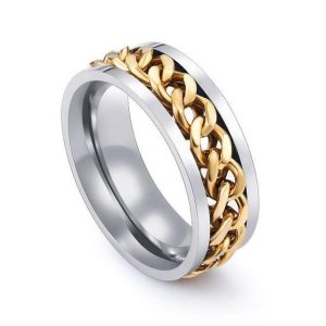 Band Rings | Mens Gold Chain Band Ring Band Rings Band Rings