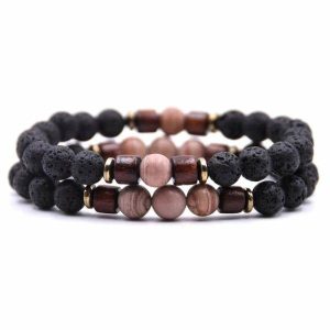 Beaded Bracelets | Mens Beaded Desert Wooden Bracelet Set Beaded Bracelets Beaded Bracelets