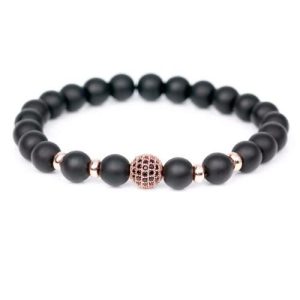 Beaded Bracelets | Mens Bracelet Matte Rose Gold Beaded Bracelets Beaded Bracelets