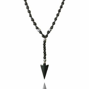 Beaded Necklaces | Mens Long Black Beaded Arrow Necklace Beaded necklaces Beaded necklaces