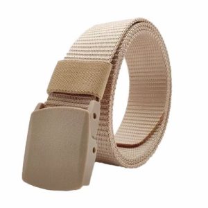 Belts | Mens Beige Web Belt With Plastic Buckle Accessories Belts