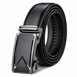 Belts | Mens Black Leather Dress Belt Accessories Belts