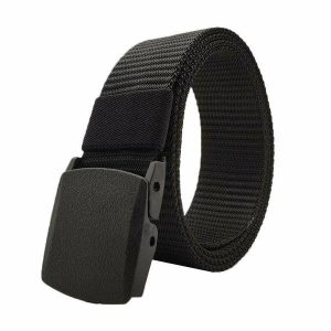 Belts | Mens Black Web Belt With Plastic Buckle Accessories Belts