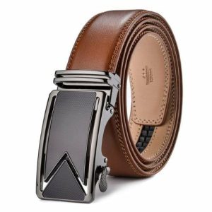 Belts | Mens Brown Leather Dress Belt Accessories Belts