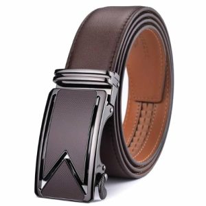 Belts | Mens Dark Brown Leather Dress Belt Accessories Belts