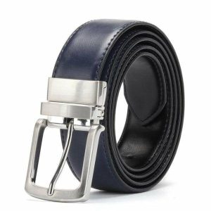 Belts | Mens Reversible Leather Belt Blue Accessories Belts