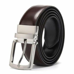 Belts | Mens Reversible Leather Belt Dark Brown Accessories Belts