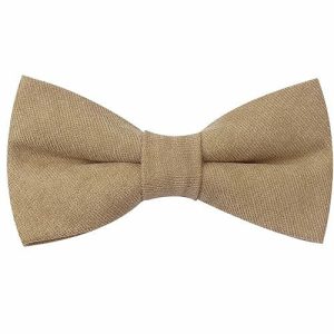 Bow ties | Mens Beige Cotton Pre-Tied Bow Tie Accessories Bow ties