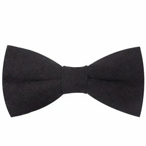 Bow ties | Mens Black Cotton Pre-Tied Bow Tie Accessories Bow ties