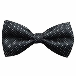 Bow ties | Mens Black Silver Deluxe Pre-Tied Bow Tie Accessories Bow ties