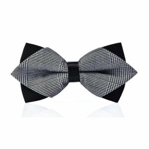 Bow ties | Mens Grey Striped Pre-Tied Diamond Bow Tie Accessories Bow ties