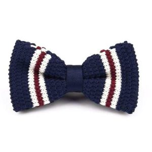 Bow ties | Mens Knitted Bow Tie Navy/White Accessories Bow ties