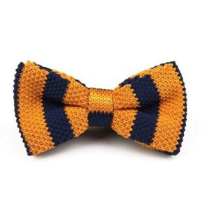 Bow ties | Mens Knitted Bow Tie Navy/Yellow Accessories Bow ties