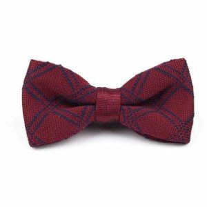 Bow ties | Mens Knitted Bow Tie Wine Accessories Bow ties