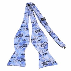 Bow ties | Mens Light Blue Floral Silk Self-Tie Bow Tie Accessories Bow ties