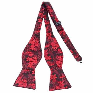 Bow ties | Mens Red Floral Silk Self-Tie Bow Tie Accessories Bow ties