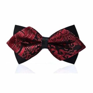 Bow ties | Mens Red Paisley Pre-Tied Diamond Bow Tie Accessories Bow ties