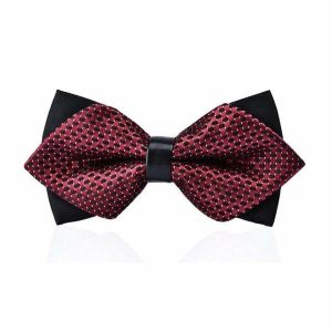 Bow ties | Mens Red Pattern Pre-Tied Diamond Bow Tie Accessories Bow ties