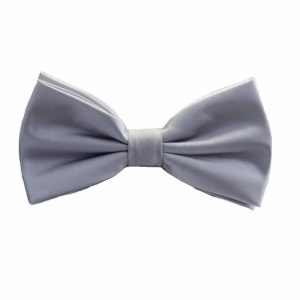 Bow ties | Mens Silver Silk Pre-Tied Bow Tie Accessories Bow ties