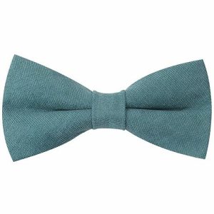 Bow ties | Mens Teal Cotton Pre-Tied Bow Tie Accessories Bow ties