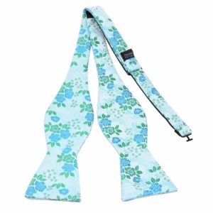 Bow ties | Mens Turquoise Floral Silk Self-Tie Bow Tie Accessories Bow ties