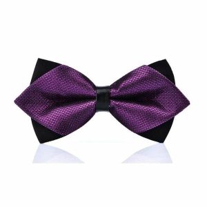 Bow ties | Mens Violet Carbon Pre-Tied Diamond Bow Tie Accessories Bow ties