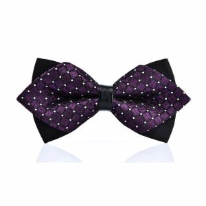 Bow ties | Mens Violet Dotted Pre-Tied Diamond Bow Tie Accessories Bow ties