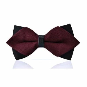 Bow ties | Mens Wine Red Pre-Tied Diamond Bow Tie Accessories Bow ties