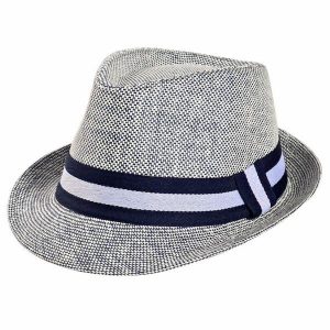 Caps & Hats | Mens Blue Straw Fedora Accessories Caps & Hats