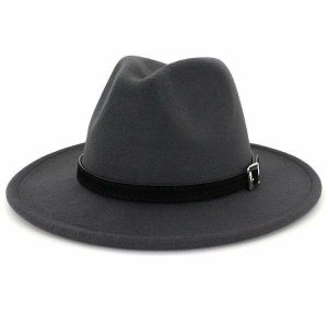 Caps & Hats | Mens Classic Dark Grey Fedora Accessories Caps & Hats