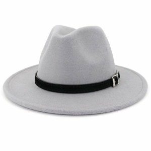 Caps & Hats | Mens Classic Light Grey Fedora Accessories Caps & Hats