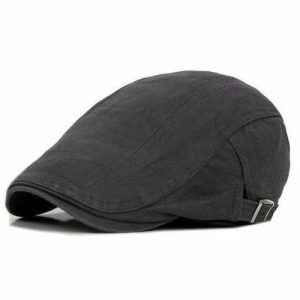 Caps & Hats | Mens Grey Cotton Flat Cap Accessories Caps & Hats