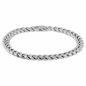 Chain Bracelets | Mens 6mm Silver-Toned Chain Bracelet Bracelets Chain Bracelets