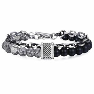 Chain Bracelets | Mens Beaded Chain Bracelet – 6 Colors Beaded Bracelets Beaded Bracelets