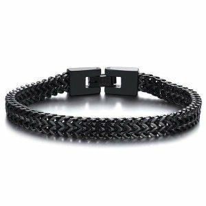 Chain Bracelets | Mens Black 2-Row Foxtail Bracelet Bracelets Chain Bracelets