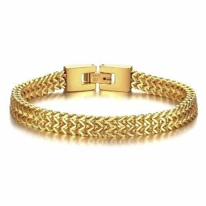 Chain Bracelets | Mens Gold 2-Row Foxtail Bracelet Bracelets Chain Bracelets