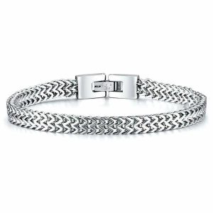 Chain Bracelets | Mens Silver 2-Row Foxtail Bracelet Bracelets Chain Bracelets