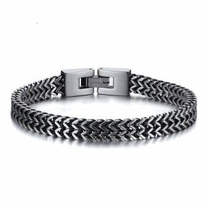 Chain Bracelets | Mens Steel 2-Row Foxtail Bracelet Bracelets Chain Bracelets