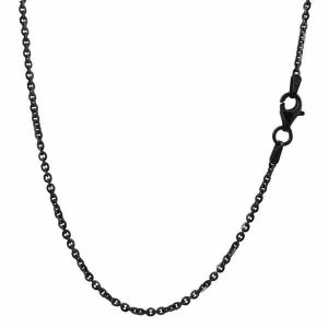 Chains | Mens 1.6mm Black Rolo Chain Necklace Accessories Chains