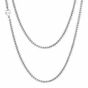 Chains | Mens 2mm Silver Box Chain Necklace Accessories Chains