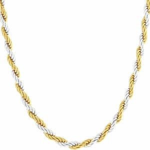 Chains | Mens 2mm Silver Gold Twist Rope Chain Necklace Accessories Chains