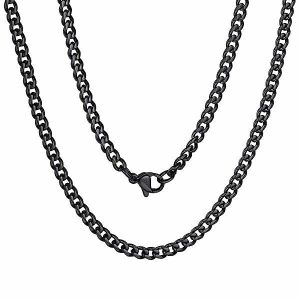 Chains | Mens 3mm Black Curb Chain Necklace Accessories Chains