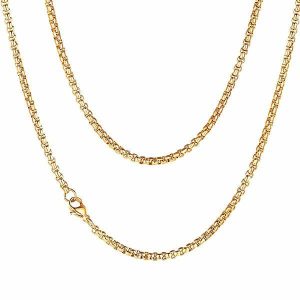 Chains | Mens 3mm Gold Box Chain Necklace Accessories Chains