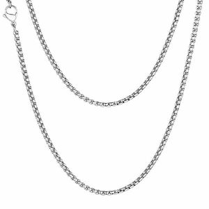 Chains | Mens 3mm Silver Box Chain Necklace Accessories Chains