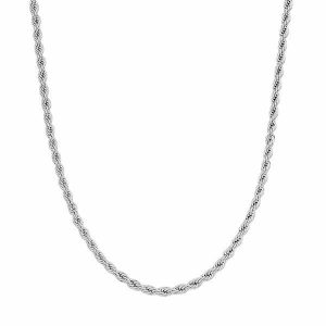 Chains | Mens 3mm Twisted Silver Rope Chain Necklace Accessories Chains