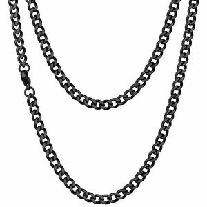 Chains | Mens 4.5mm Black Curb Chain Necklace Accessories Chains