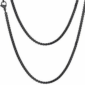 Chains | Mens 4mm Black Box Chain Necklace Accessories Chains