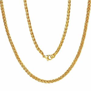 Chains | Mens 4mm Gold Braided Wheat Chain Necklace Accessories Chains